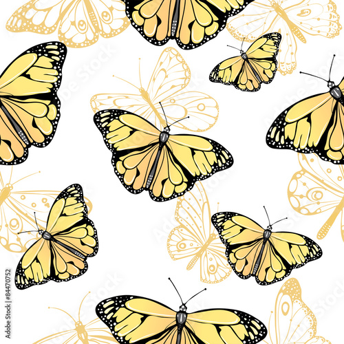 Seamless pattern of butterflies