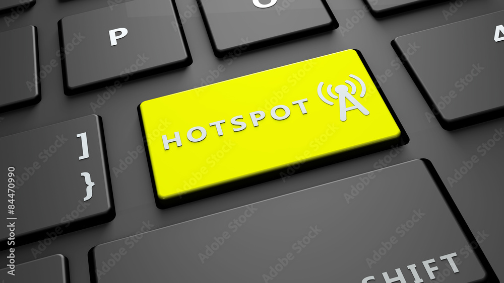 Fototapeta premium hot spot yellow keyboard