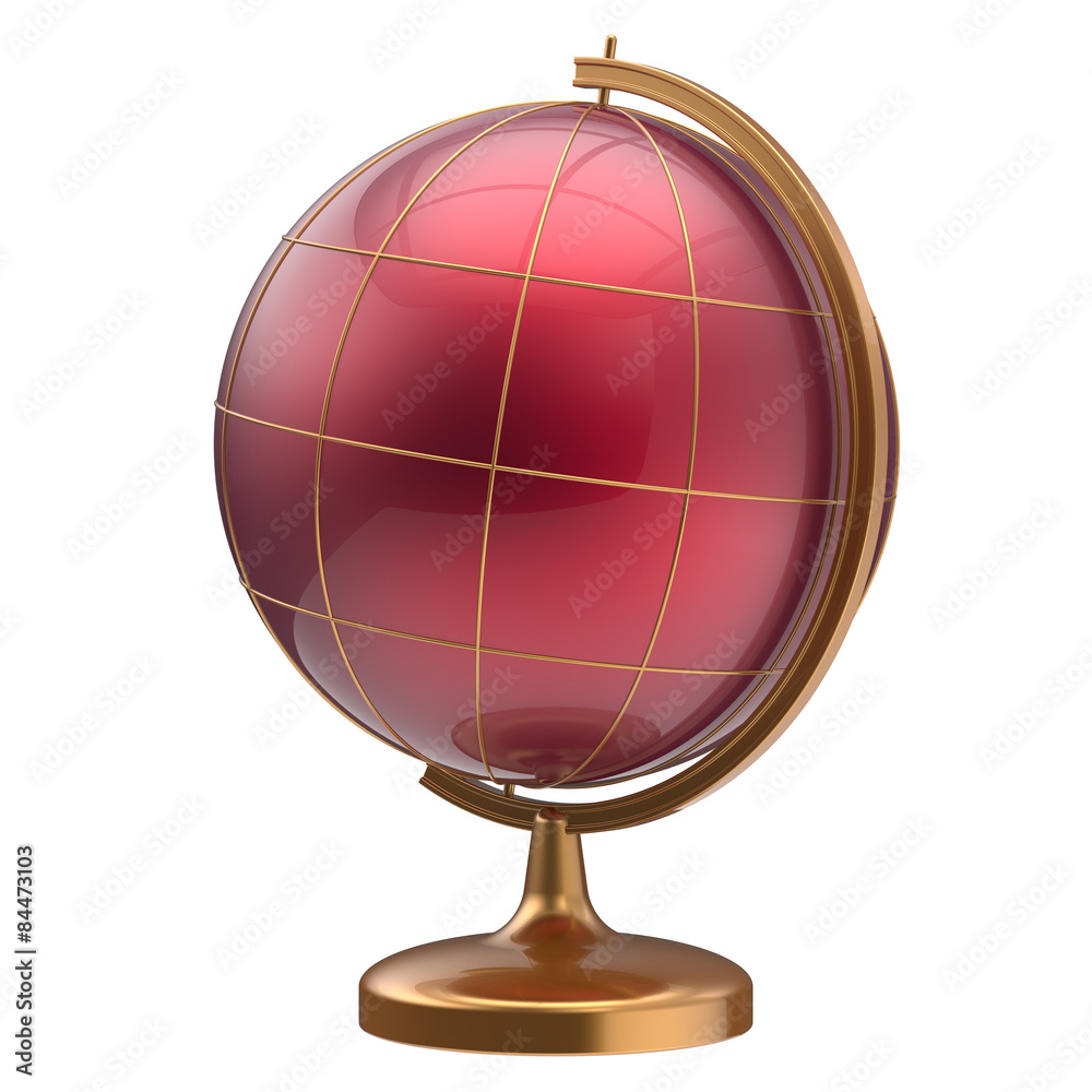 Red globe blank planet Mars global geography studying icon