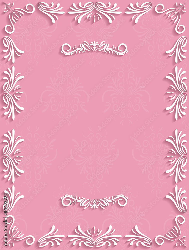 Pink Vintage Background with Floral