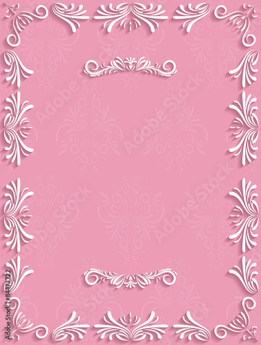 Pink Vintage Background with Floral © stanok