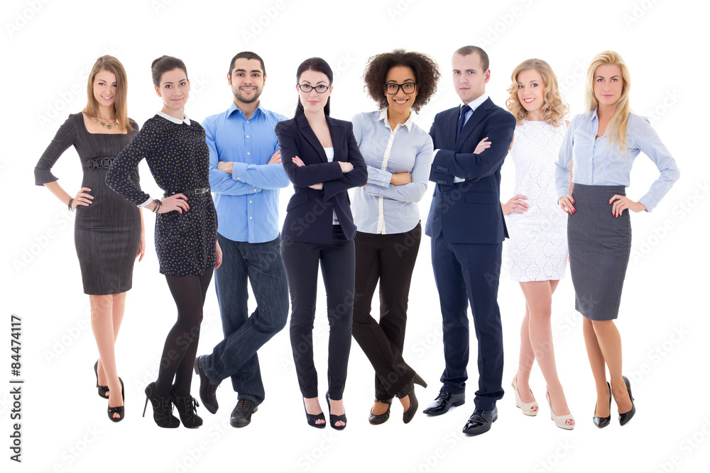 Fototapeta premium team work concept - large set of business people isolated on whi