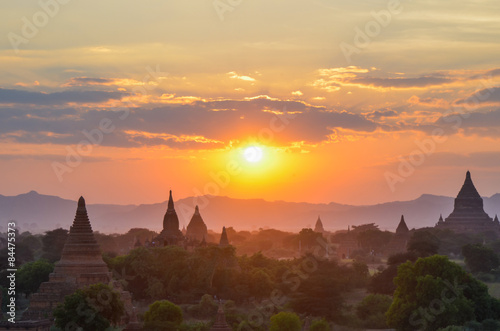 The plain of Bagan Pagan   Mandalay  Myanmar