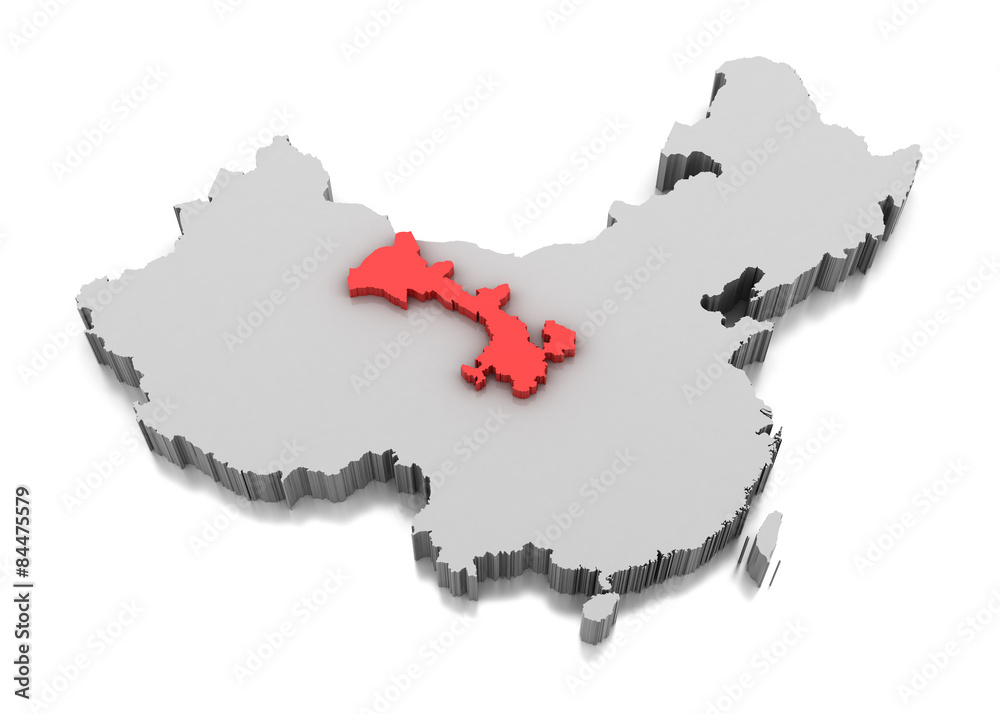Obraz premium Map of Gansu