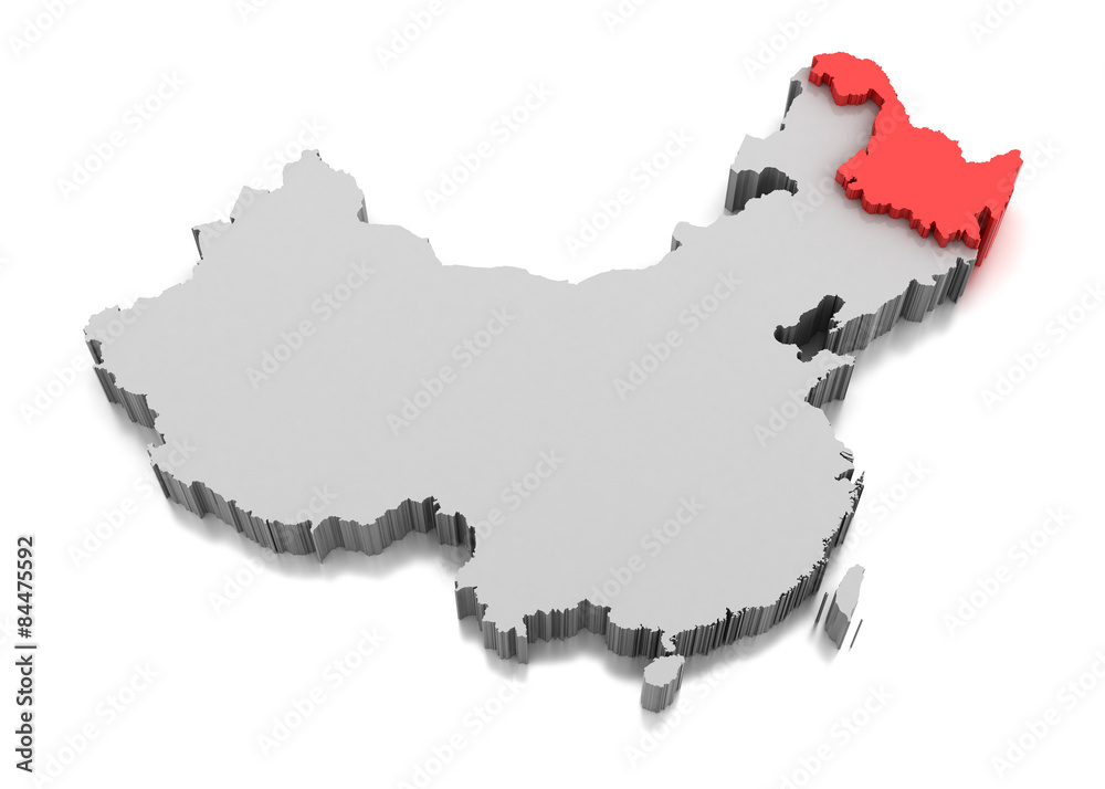Fototapeta premium Map of Heilongjiang