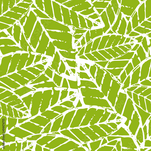 Watercolor hand drawn vector leaf seamless pattern. Abstract gru