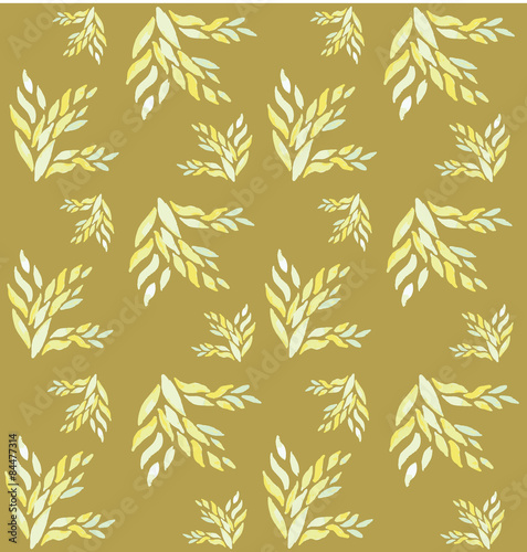 seamless pattern of yelow floral elements