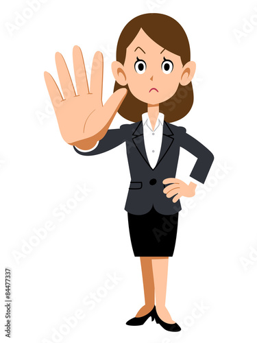 会社で働く女性の止める仕草