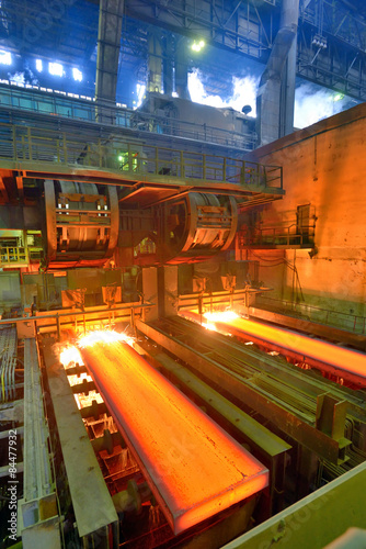 hot steel on conveyor