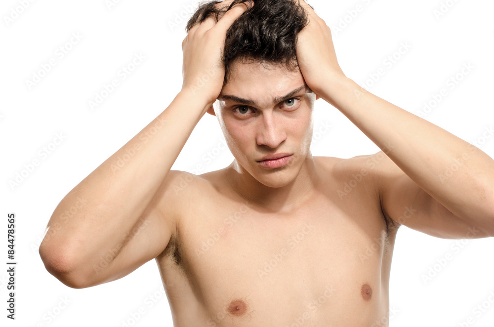 Crazy man upset exploding and frustrated. Man stressed and angry Crazy man upset exploding and frustrated. Man stressed and angry