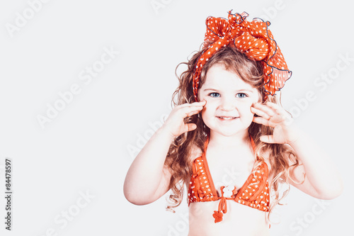 little girl in a bathing suit