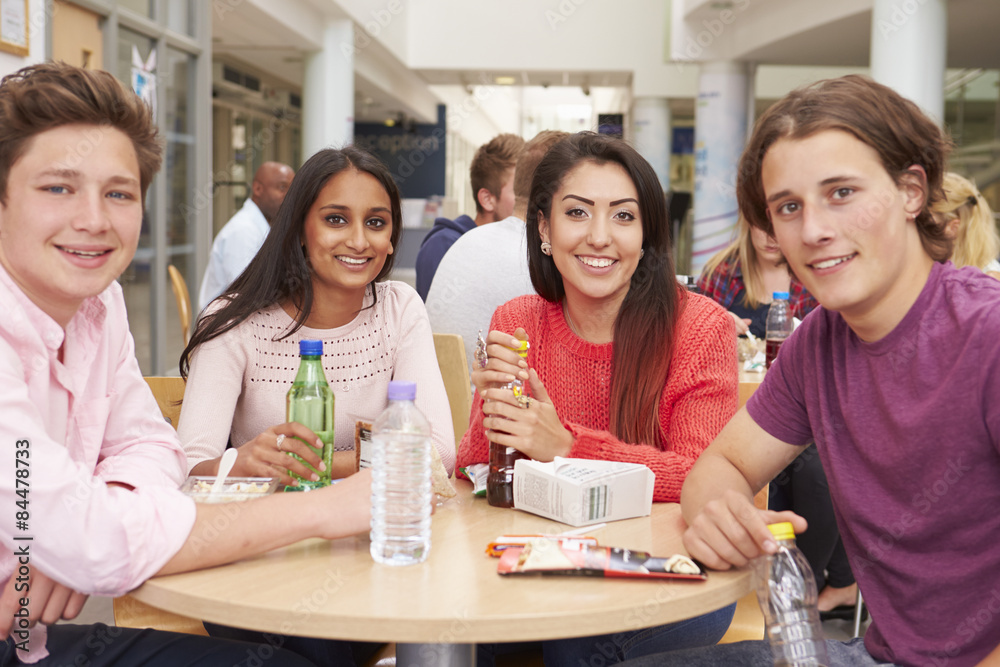 Group Of College Students Eating Lunch Together Group Of College Students Eating Lunch Together