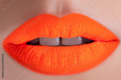 Beautiful acid orange lips
