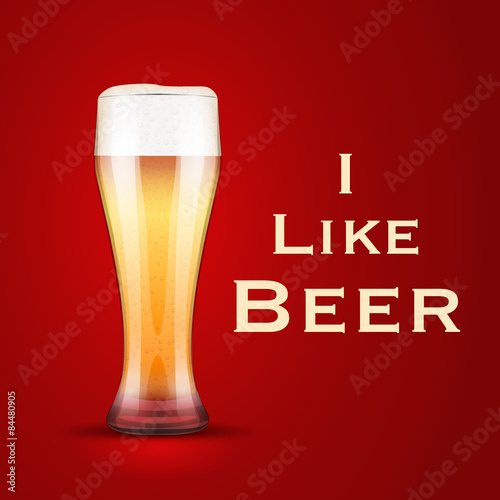 Vector Illustration I love beer