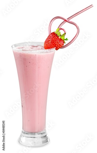 Smoothie, Milk Shake, Strawberry.