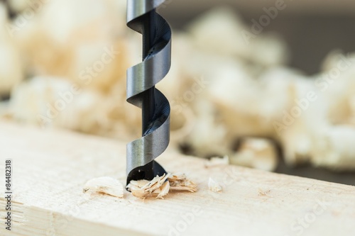 Drill, drilling, wood. photo