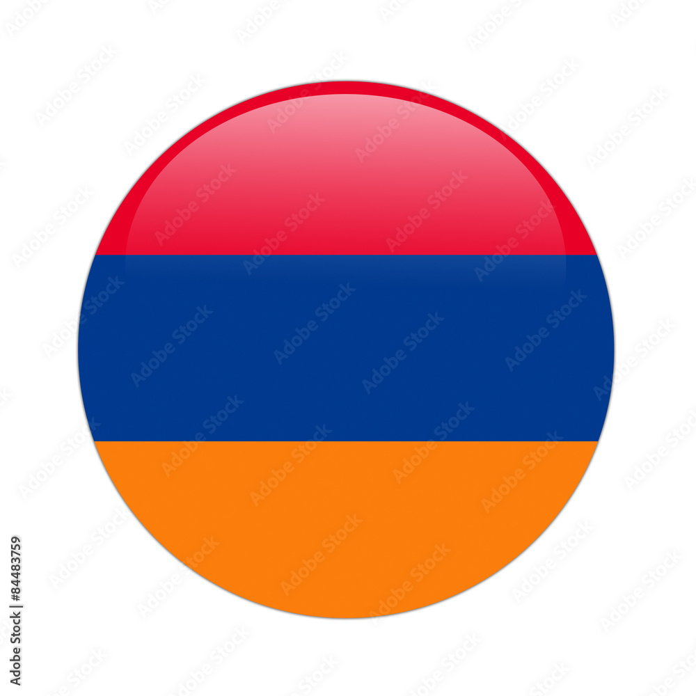 Armenia flag button on white