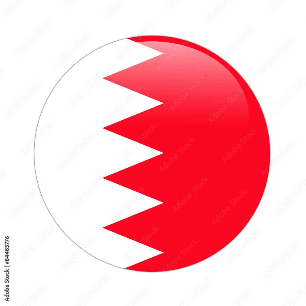 Bahrain flag button on white