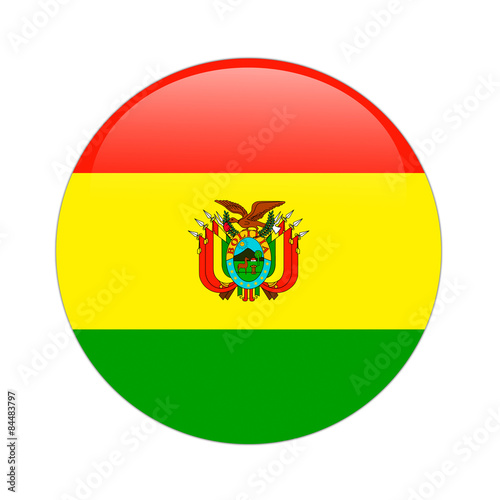 Bolivia flag button on white