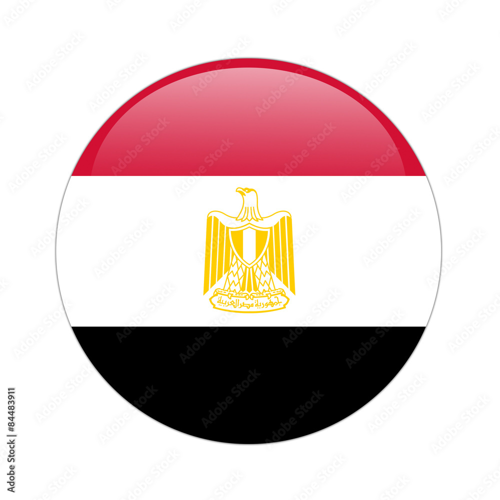Obraz premium Egypt flag button on white