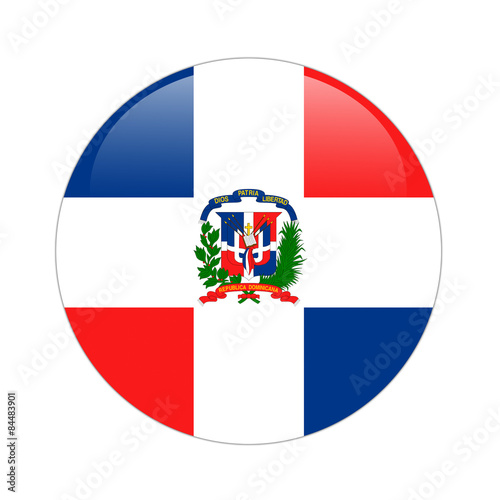 Dominican Republic flag button on white