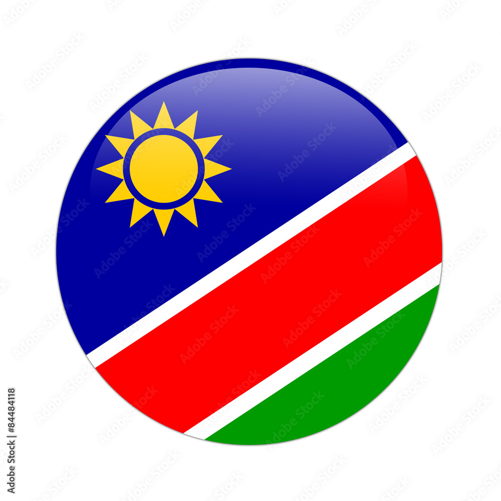 Namibia flag button on white