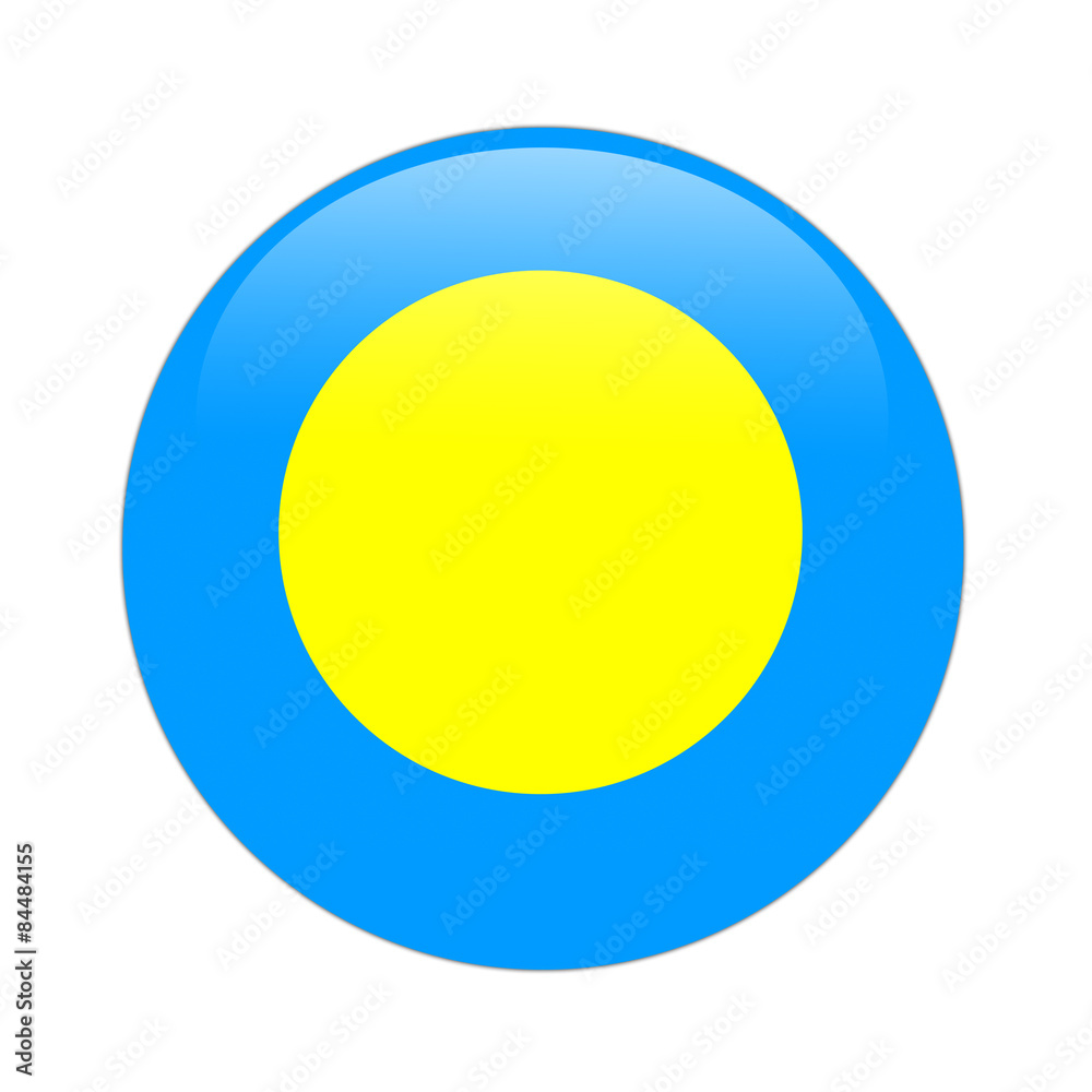 Palau flag button on white