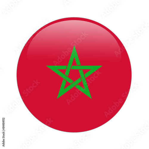 Morocco flag button on white