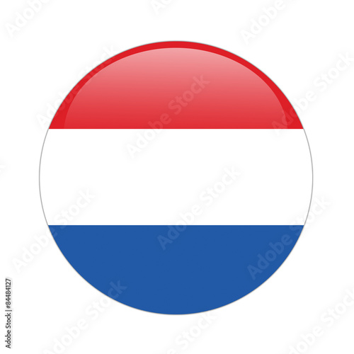 Netherlands flag button on white