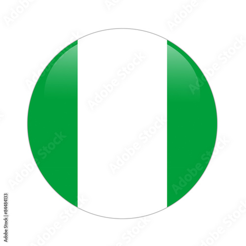 Nigeria flag button on white