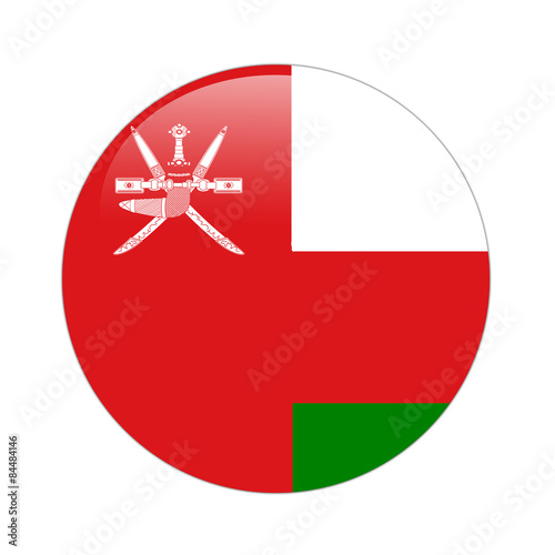 Oman flag button on white