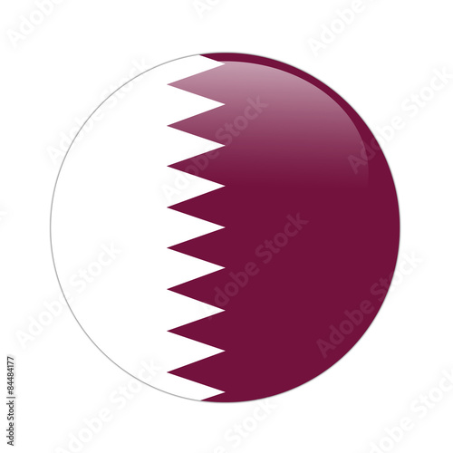 Qatar flag button on white