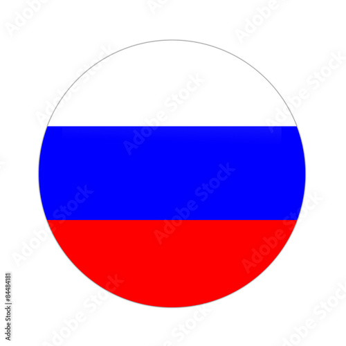 Russia flag button on white
