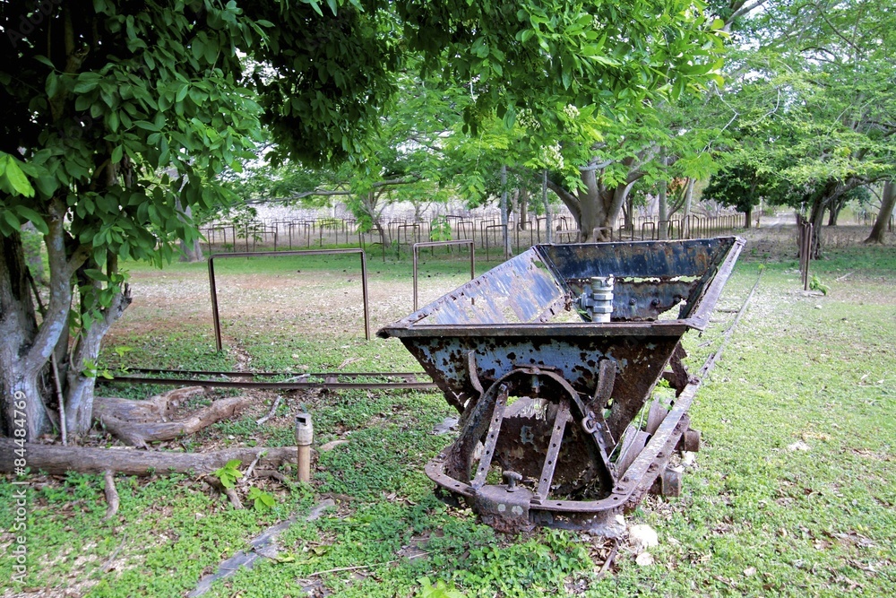 Old train wagon used for harvesting henequen, hacienda temozon Mexico Old train wagon used for harvesting henequen, hacienda temozon Mexico