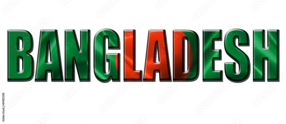 Text concept with Bangladesh waving flag Text concept with Bangladesh waving flag