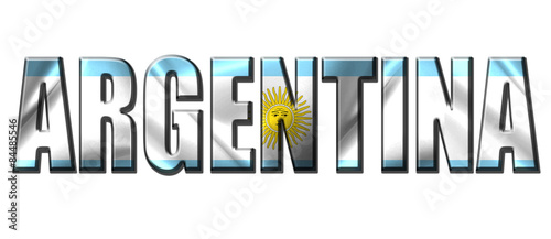 Text concept with Argentina waving flag