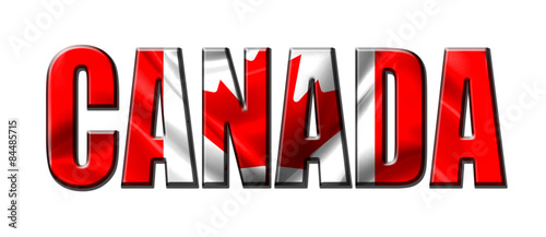 Text concept with Canada waving flag