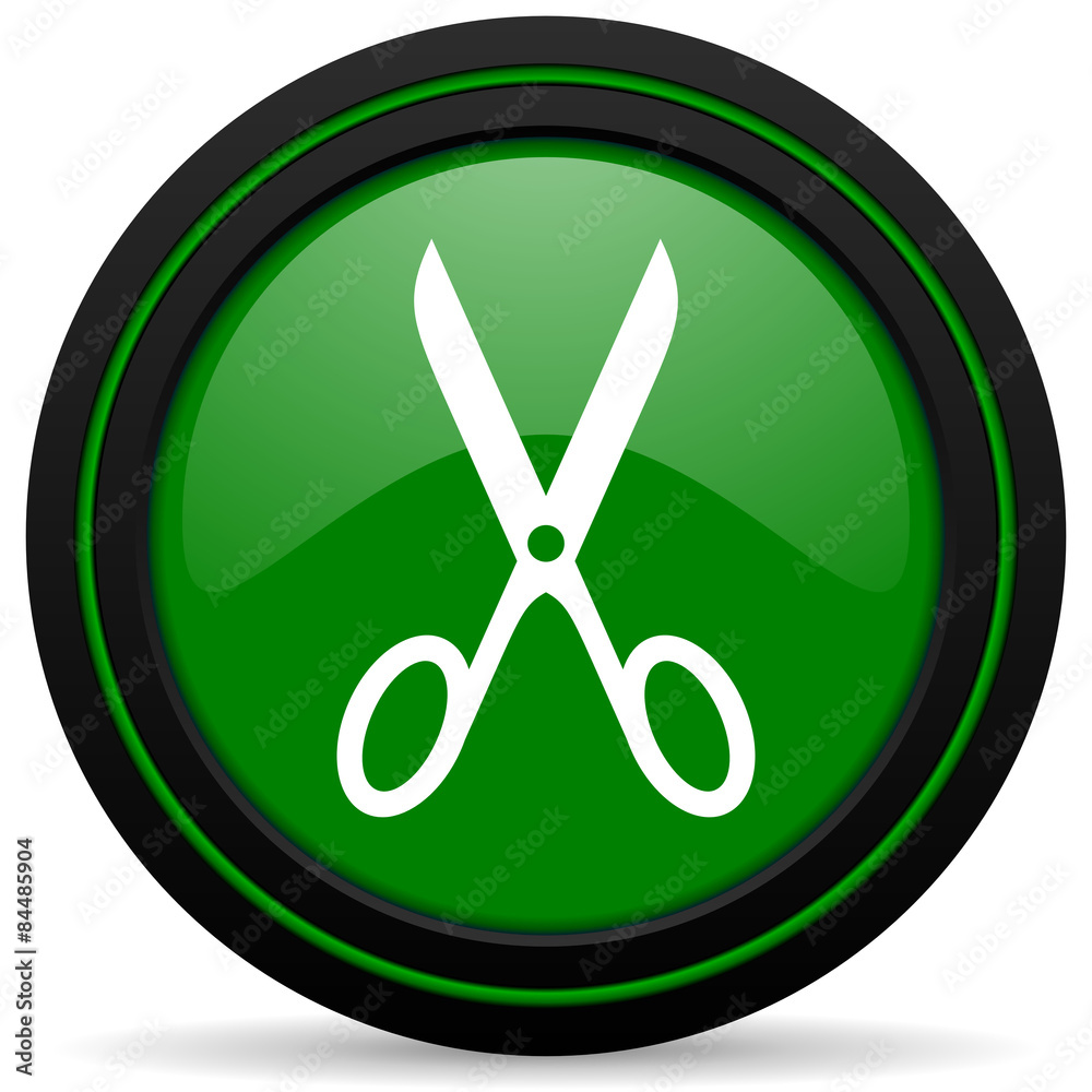 scissors green icon cut sign scissors green icon cut sign