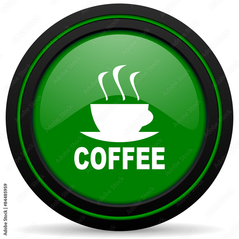 espresso green icon hot cup of caffee sign