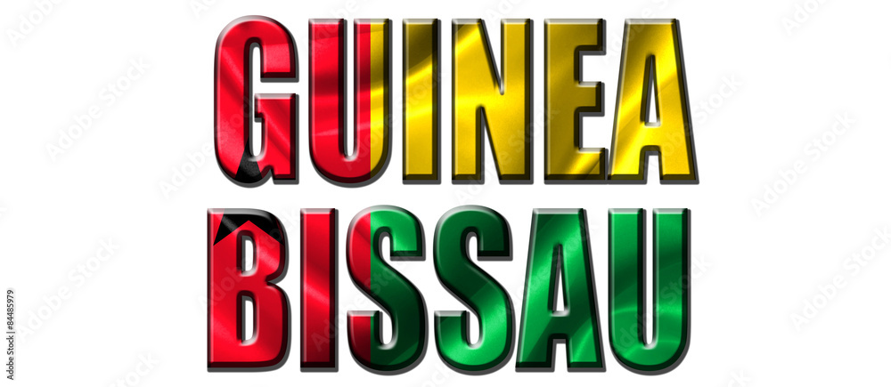 Text concept with Guinea Bissau waving flag