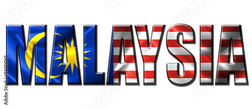 Text concept with Malaysia waving flag