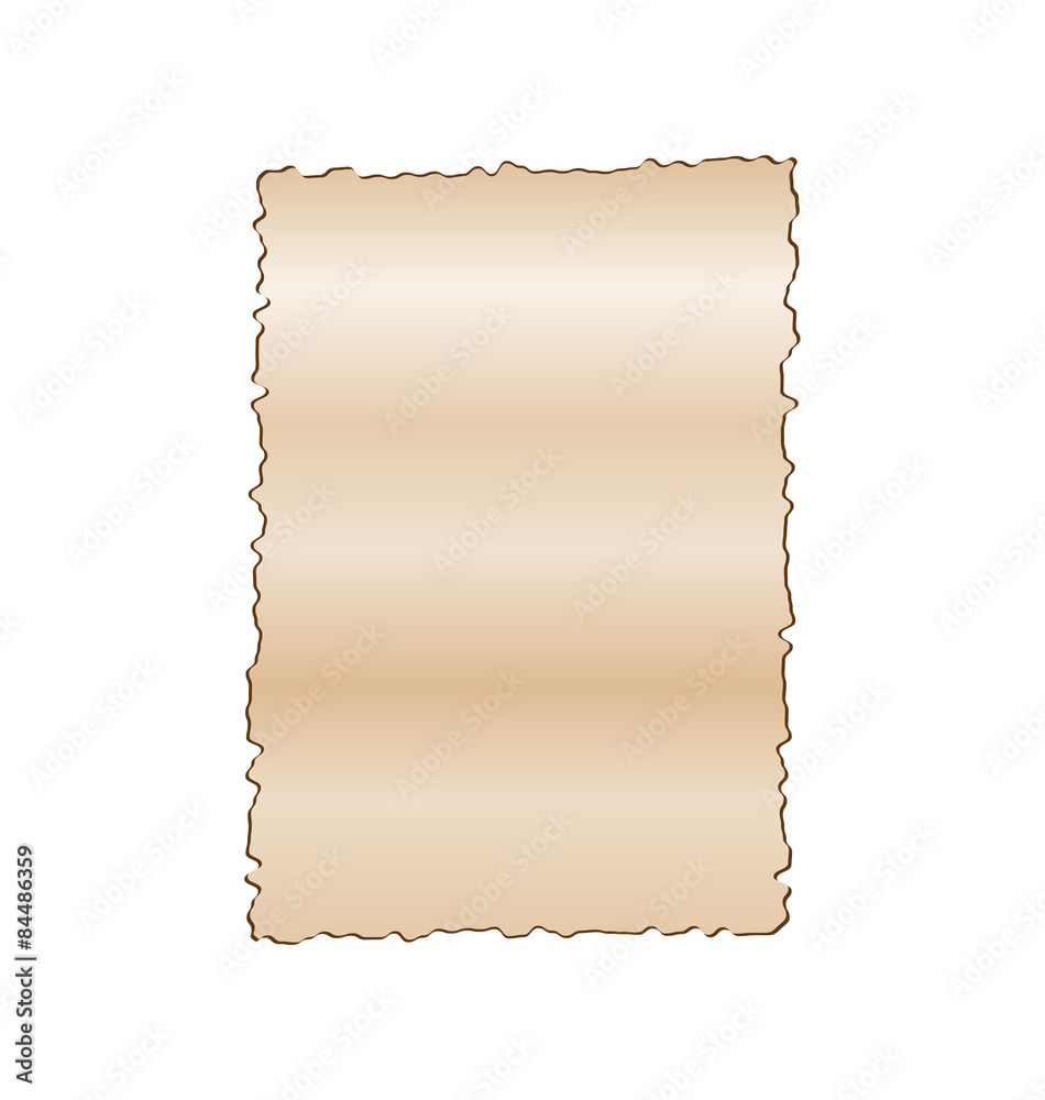 Obraz premium Vintage empty paper isolated on white background