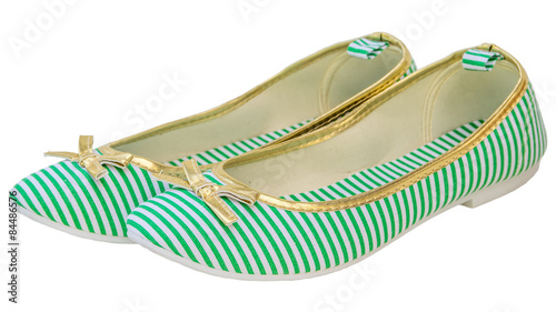 Ballet flats striped with bow