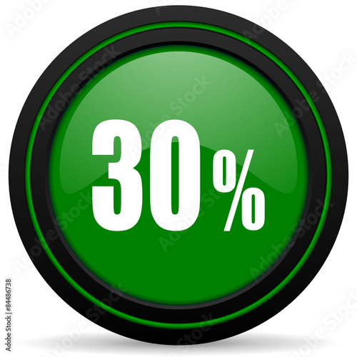 30 percent green icon sale sign