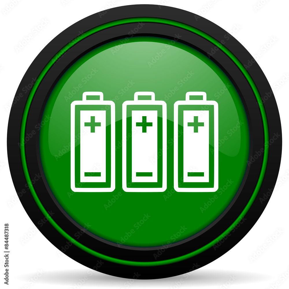 battery green icon power sign battery green icon power sign