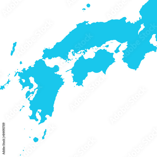 Fototapeta Naklejka Na Ścianę i Meble -  西日本地図