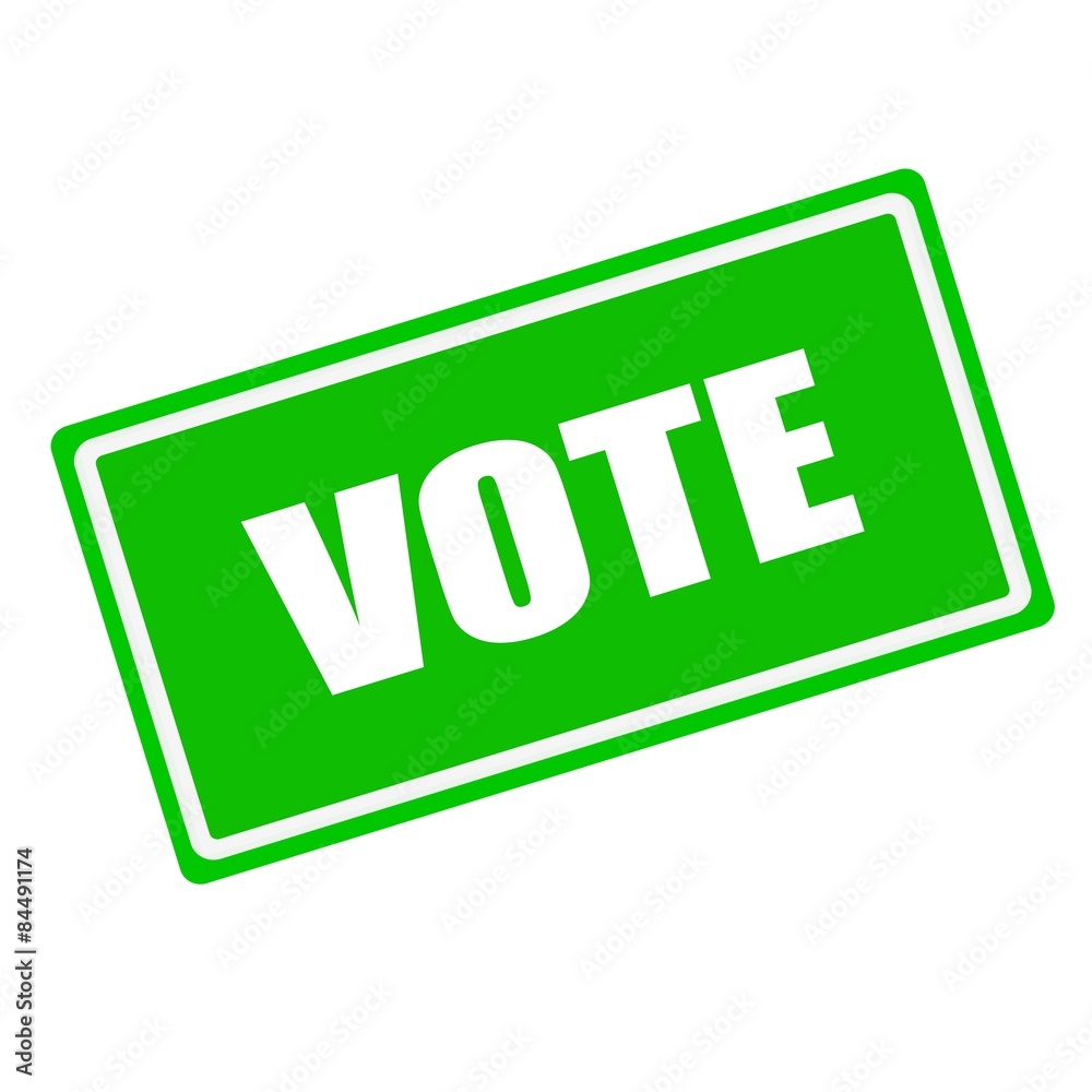 Vote white stamp text on green background Vote white stamp text on green background