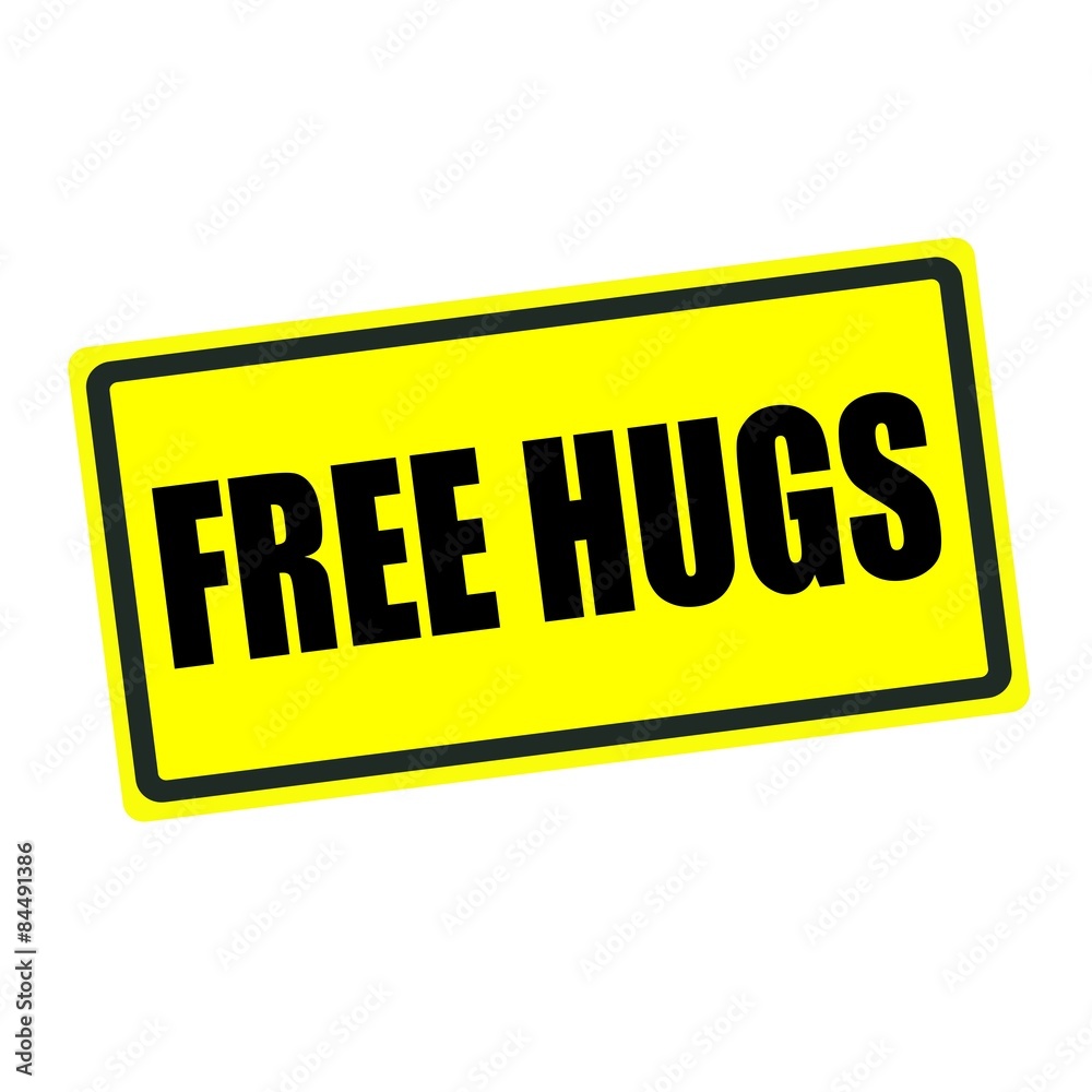 Free hugs back stamp text on yellow background Free hugs back stamp text on yellow background