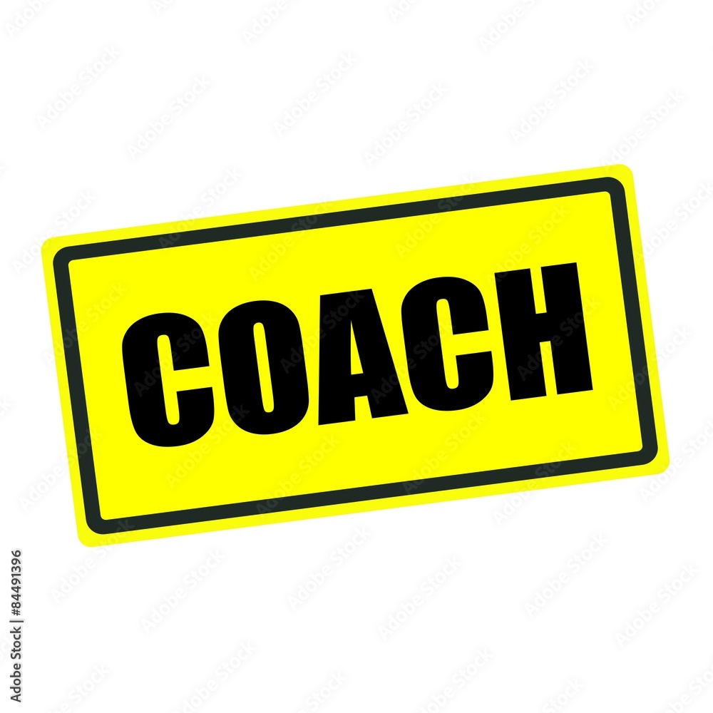 Coach break back stamp text on yellow background