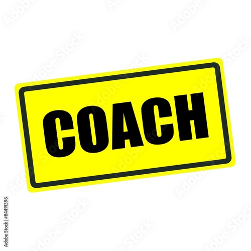 Coach break back stamp text on yellow background